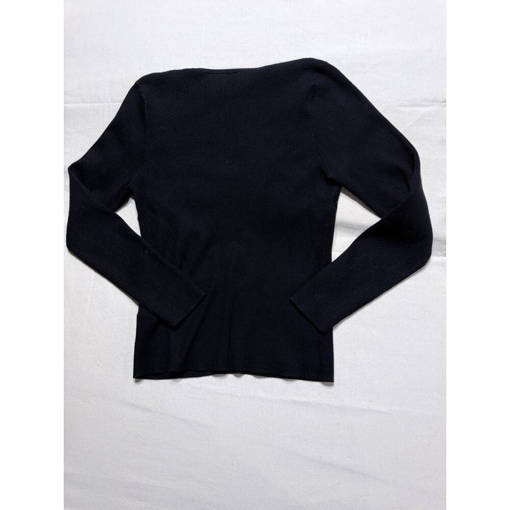 Madewell Black Rib-Knit Viscose Blend Square Neck Pullover Sweater XL (F18) - Picture 10 of 10